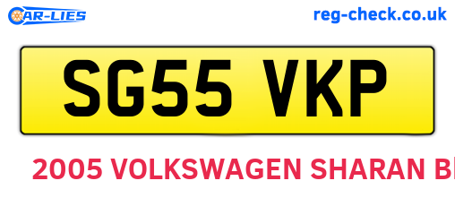 SG55VKP are the vehicle registration plates.
