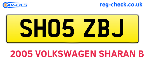 SH05ZBJ are the vehicle registration plates.