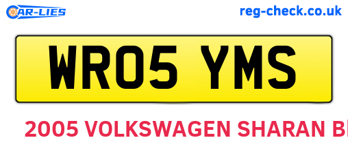 WR05YMS are the vehicle registration plates.