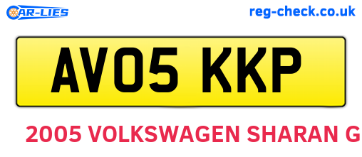 AV05KKP are the vehicle registration plates.
