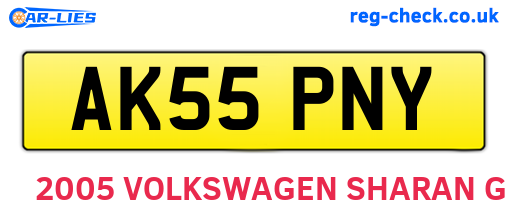 AK55PNY are the vehicle registration plates.