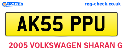 AK55PPU are the vehicle registration plates.