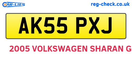 AK55PXJ are the vehicle registration plates.