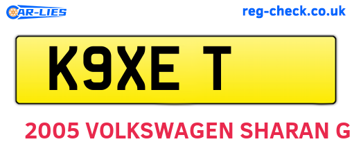 K9XET are the vehicle registration plates.