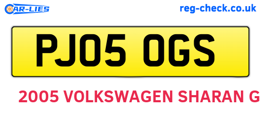 PJ05OGS are the vehicle registration plates.