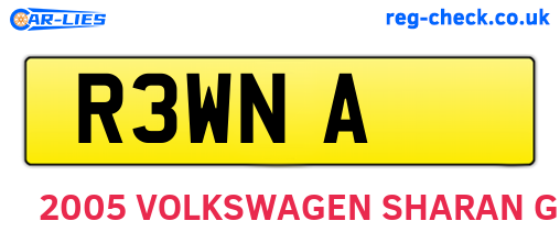 R3WNA are the vehicle registration plates.