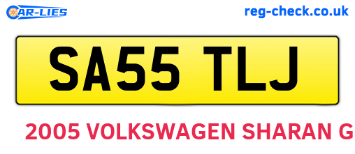 SA55TLJ are the vehicle registration plates.