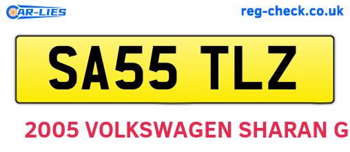 SA55TLZ are the vehicle registration plates.