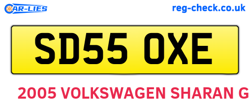 SD55OXE are the vehicle registration plates.