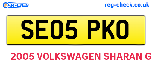 SE05PKO are the vehicle registration plates.