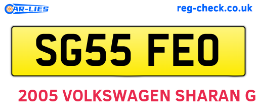 SG55FEO are the vehicle registration plates.