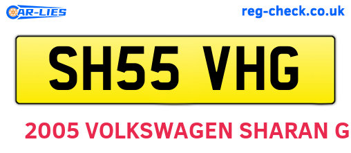 SH55VHG are the vehicle registration plates.