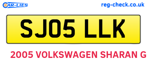 SJ05LLK are the vehicle registration plates.