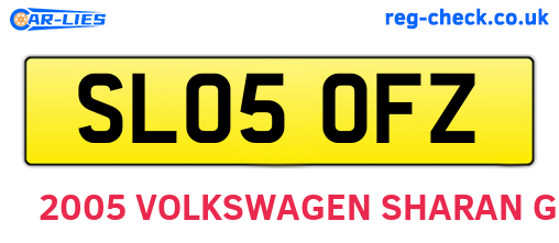 SL05OFZ are the vehicle registration plates.