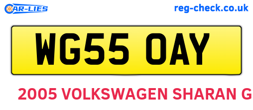 WG55OAY are the vehicle registration plates.
