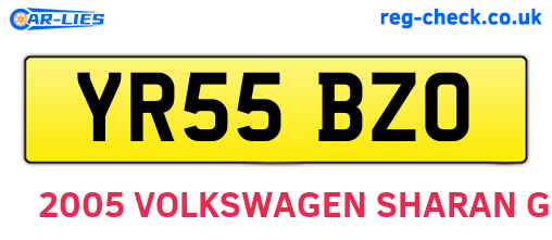 YR55BZO are the vehicle registration plates.