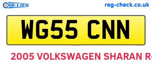 WG55CNN are the vehicle registration plates.