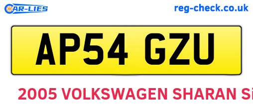 AP54GZU are the vehicle registration plates.