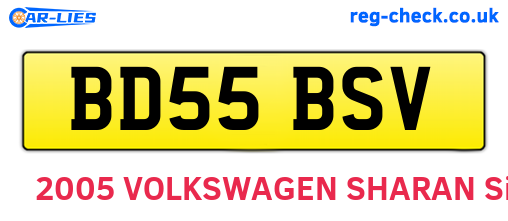 BD55BSV are the vehicle registration plates.