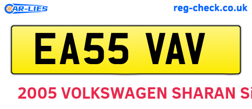 EA55VAV are the vehicle registration plates.