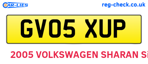 GV05XUP are the vehicle registration plates.