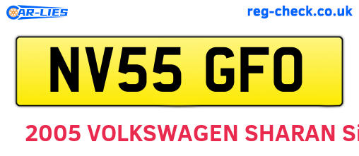 NV55GFO are the vehicle registration plates.