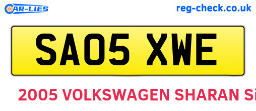SA05XWE are the vehicle registration plates.
