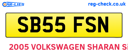SB55FSN are the vehicle registration plates.