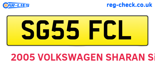 SG55FCL are the vehicle registration plates.