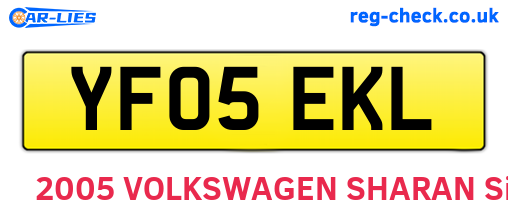 YF05EKL are the vehicle registration plates.