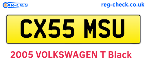 CX55MSU are the vehicle registration plates.