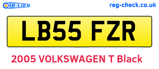 LB55FZR are the vehicle registration plates.
