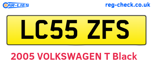 LC55ZFS are the vehicle registration plates.