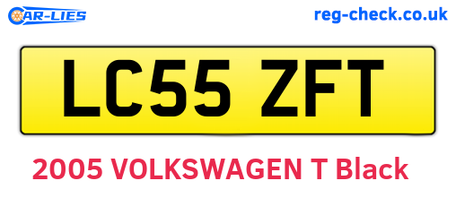 LC55ZFT are the vehicle registration plates.