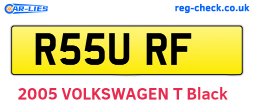 R55URF are the vehicle registration plates.