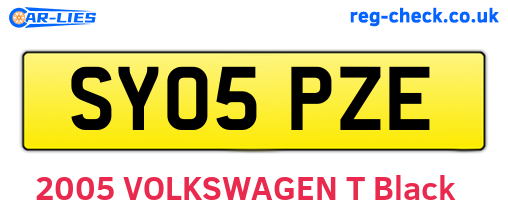 SY05PZE are the vehicle registration plates.