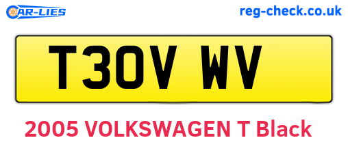 T30VWV are the vehicle registration plates.