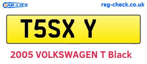 T5SXY are the vehicle registration plates.