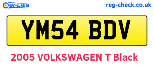YM54BDV are the vehicle registration plates.