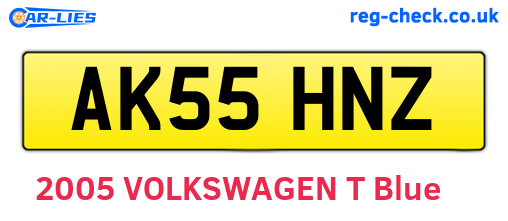 AK55HNZ are the vehicle registration plates.