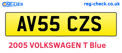 AV55CZS are the vehicle registration plates.