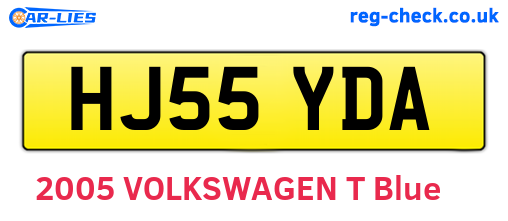 HJ55YDA are the vehicle registration plates.