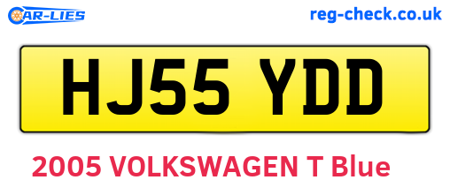HJ55YDD are the vehicle registration plates.
