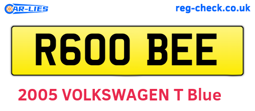 R600BEE are the vehicle registration plates.