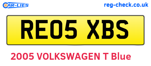 RE05XBS are the vehicle registration plates.
