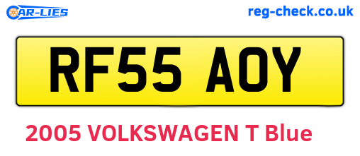 RF55AOY are the vehicle registration plates.