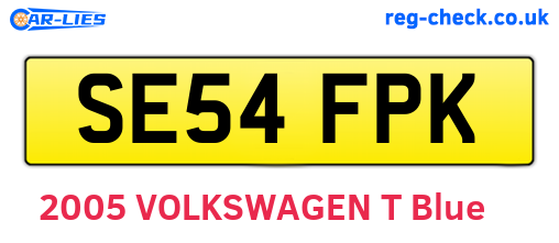 SE54FPK are the vehicle registration plates.