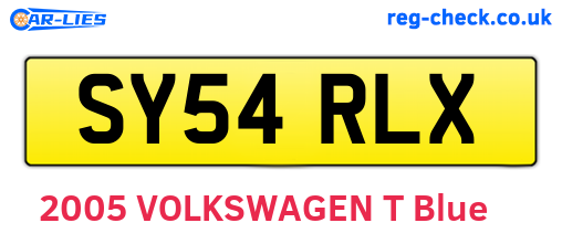 SY54RLX are the vehicle registration plates.