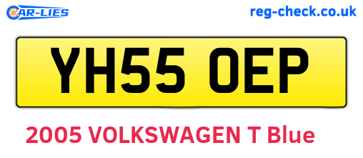 YH55OEP are the vehicle registration plates.