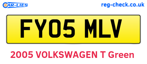 FY05MLV are the vehicle registration plates.